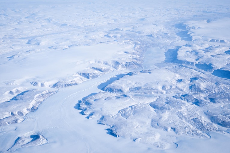 Areal photo of mountains on the arctic